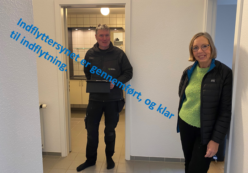 Indflyttersynet er gennemført, og klar til indflytning