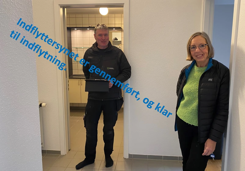 Indflyttersynet er gennemført, og klar til indflytning