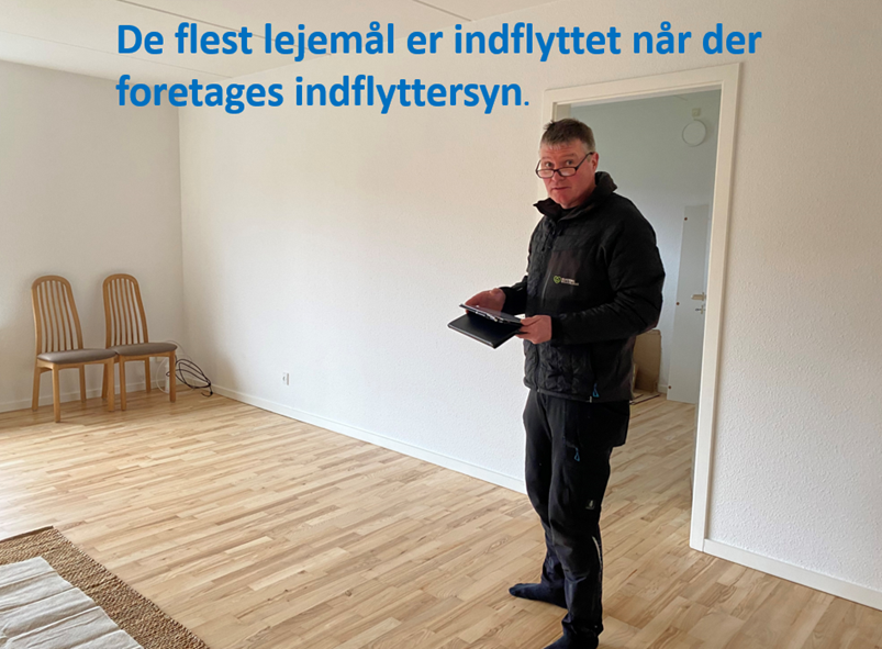 De fleste lejemål er indflyttet når der foretages indflyttersyn