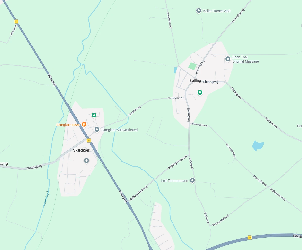 Google Maps kort over Sejling