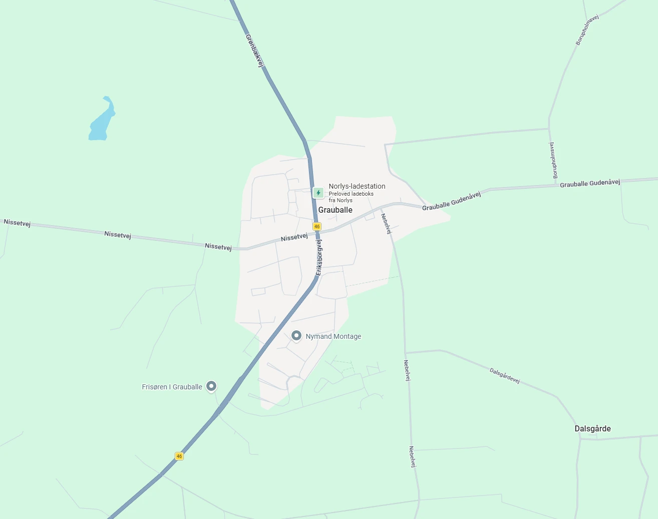 Google Maps kort over Grauballe