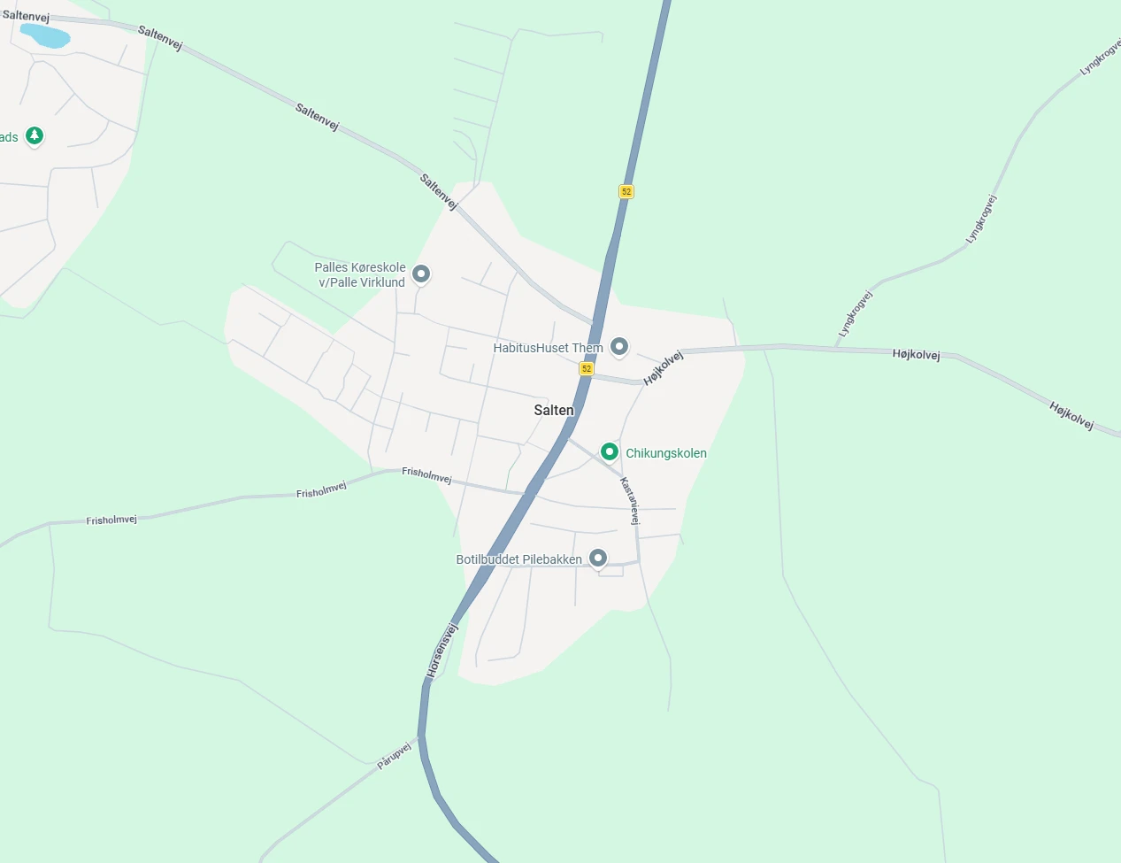 Google Maps kort over Salten