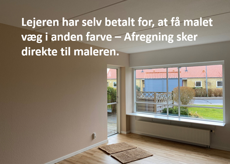 Lejeren har selv betalt for, at få malet væg i en anden farve - Afregningen sker direkte til maleren