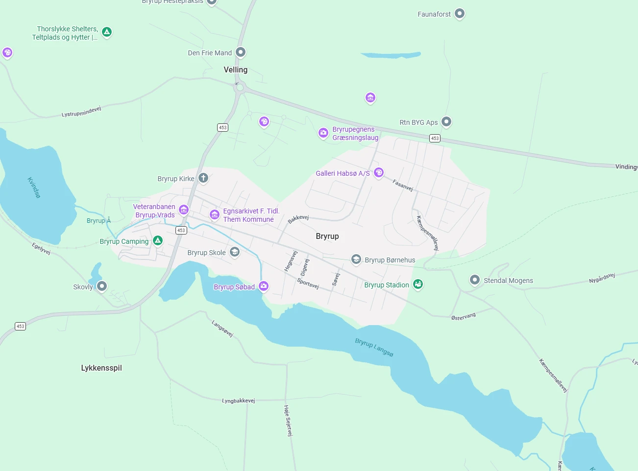 Google Maps kort over Bryrup